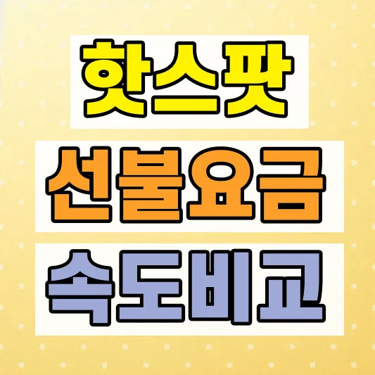 핫스팟 선불요금제 데이터 비교