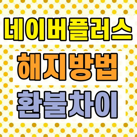 네이버플러스 멤버십 해지 환불